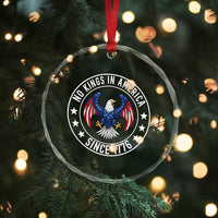 No Kings in America Patriotic Eagle Crystal Glass Ornament Since 1776 4th of July USA Independence Day - Wonder Print Shop