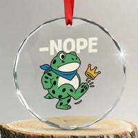 No Kings in America Portland Frog Crystal Glass Ornament Funny Political Meme TS10