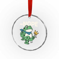 No Kings in America Portland Frog Crystal Glass Ornament Funny Political Meme TS10