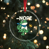No Kings in America Portland Frog Crystal Glass Ornament Funny Political Meme TS10