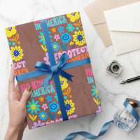 No Kings in America Protect Democracy Wrapping Paper Roll Colorful Flowers Patriotic Feminists - Wonder Print Shop