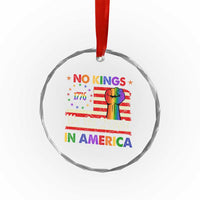 No Kings In America Rainbow Flag Crystal Glass Ornament - Wonder Print Shop