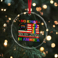 No Kings In America Rainbow Flag Crystal Glass Ornament - Wonder Print Shop