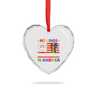 No Kings In America Rainbow Flag Heart Crystal Glass Ornament - Wonder Print Shop