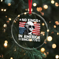No Kings In America Since 1776 Crystal Glass Ornament George Washington US Flag Upside Down - Wonder Print Shop