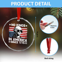 No Kings In America Since 1776 Crystal Glass Ornament George Washington US Flag Upside Down - Wonder Print Shop