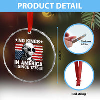 No Kings In America Since 1776 Crystal Glass Ornament George Washington US Flag Upside Down TS10