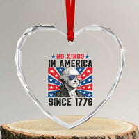 No Kings in America Since 1776 Heart Crystal Glass Ornament Founding Fathers George Washington Patriotic - Wonder Print Shop