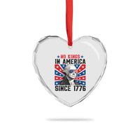 No Kings in America Since 1776 Heart Crystal Glass Ornament Founding Fathers George Washington Patriotic - Wonder Print Shop