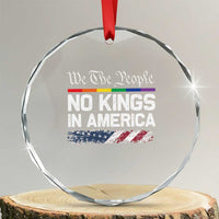 No Kings In America We The People Crystal Glass Ornament LGBTQ Pride American Flag Political - Wonder Print Shop