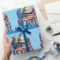 No Kings Live Here Wrapping Paper Roll Patriotic American Eagle