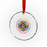 No Kings No Fascists No Tyrants No Nazis Crystal Glass Ornament Peace Floral Sunflower TS11