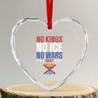 No Kings No Ice No Wars 8647 Heart Crystal Glass Ornament Rejecting Kings Anti Authoritarian