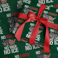No Kings No Wars No Ice Statue of Liberty Wrapping Paper Roll American Flag Patriotic Protest Freedom Democracy