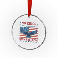 No Kings Only Freedom Crystal Glass Ornament American Flag Bald Eagle Retro Vintage TS02