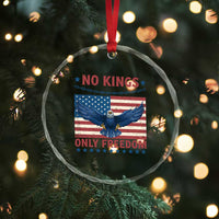 No Kings Only Freedom Crystal Glass Ornament American Flag Bald Eagle Retro Vintage TS02