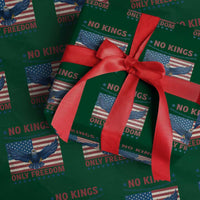 No Kings Only Freedom Wrapping Paper Roll American Flag Bald Eagle Retro Vintage - Wonder Print Shop