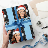 No Kings Wrapping Paper Roll Funny Disgusting Doll Face Meme Christmas - Wonder Print Shop