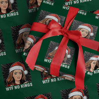 No Kings Wrapping Paper Roll Funny Doll Face Meme Christmas - Wonder Print Shop