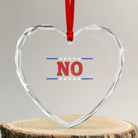 No Protest Patriotic Heart Crystal Glass Ornament Red White Blue Freedom Political Satire