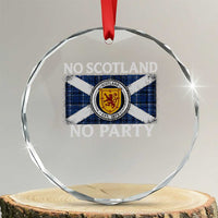 No Scotland No Party Crystal Glass Ornament Lion Rampant Crest Scottish Tartan Flag