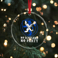 No Scotland No Party Distressed Shield Saltire Cross Crystal Glass Ornament Vintage Football Fans Game Day