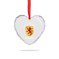 No Scotland No Party Gold Heraldic Shield Red Lion Rampant Heart Crystal Glass Ornament Game Day Soccer Fans Football Tournament