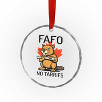 No Tariffs Canada Crystal Glass Ornament Never 51st State Canadian Beaver - Wonder Print Shop