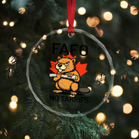 No Tariffs Canada Crystal Glass Ornament Never 51st State Canadian Beaver - Wonder Print Shop