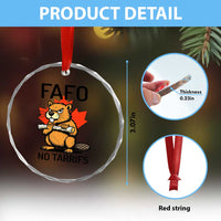 No Tariffs Canada Crystal Glass Ornament Never 51st State Canadian Beaver - Wonder Print Shop