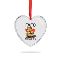 No Tariffs Canada Heart Crystal Glass Ornament Never 51st State Canadian Beaver - Wonder Print Shop