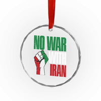 No War With Iran Crystal Glass Ornament Peace Activist Gift