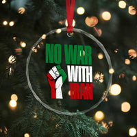 No War With Iran Crystal Glass Ornament Peace Activist Gift