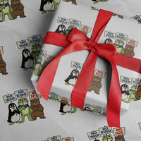 No Wars No Ice No Kings Animal Protest Wrapping Paper Roll Frog Penguin Bear Resist Human Rights Activist