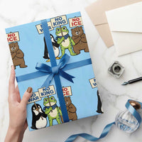 No Wars No Ice No Kings Animal Protest Wrapping Paper Roll Frog Penguin Bear Resist Human Rights Activist