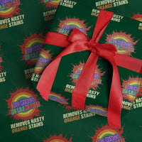 No Wars No Ice No Kings Retro Rainbow Wrapping Paper Roll Remove Nasty Orange Stains Protest Political Satire