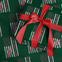 Nobody Fights Alone Pink Ribbon Flag Wrapping Paper Roll Breast Cancer Awareness Support - Wonder Print Shop