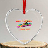 Nom Nom Nom Crayons Heart Crystal Glass Ornament Since 1775 Funny Military Joke Veterans - Wonder Print Shop