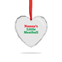Nonna's Little Meatball Heart Crystal Glass Ornament Funny Italian Family Baby Humor - Wonder Print Shop