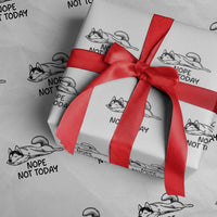 Nope Not Today Wrapping Paper Roll Funny Siberian Husky Lazy Mood