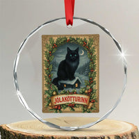 Nordic Christmas Cat Crystal Glass Ornament Jolakotturinn Yule Cat Icelandic - Wonder Print Shop