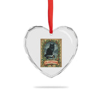 Nordic Christmas Cat Heart Crystal Glass Ornament Jolakotturinn Yule Cat Icelandic - Wonder Print Shop