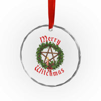 Nordic Christmas Crystal Glass Ornament Merry Witchmas Pagan Yule Xmas Wreath TS11