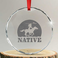Northwest Native American Knight Pride Mountain Warrior Crystal Glass Ornament