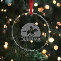 Northwest Native American Knight Pride Mountain Warrior Crystal Glass Ornament