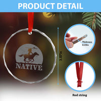 Northwest Native American Knight Pride Mountain Warrior Crystal Glass Ornament