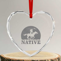 Northwest Native American Knight Pride Mountain Warrior Heart Crystal Glass Ornament