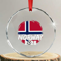 Norway 2026 Soccer Football Fan Norwegian Flag Crystal Glass Ornament