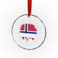 Norway 2026 Soccer Football Fan Norwegian Flag Crystal Glass Ornament