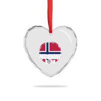 Norway 2026 Soccer Football Fan Norwegian Flag Heart Crystal Glass Ornament